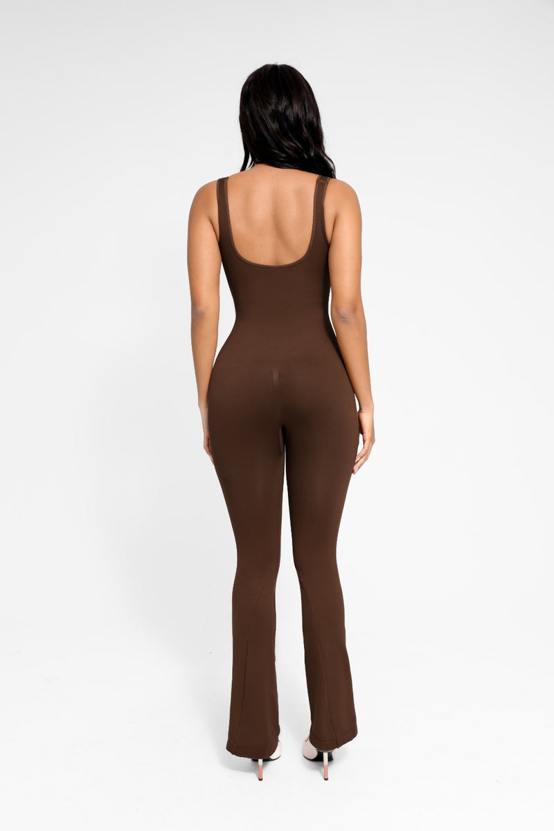 Boujee Flare Leg Jumper-BROWN