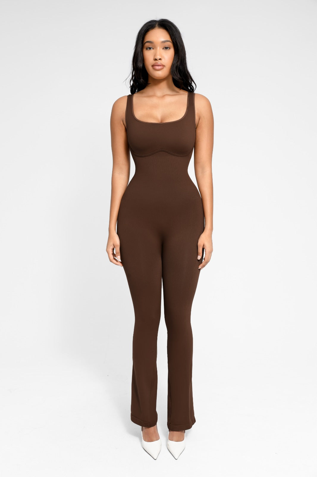 Boujee Flare Leg Jumper-BROWN