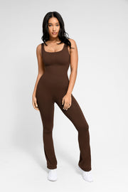 Boujee Flare Leg Jumper-BROWN